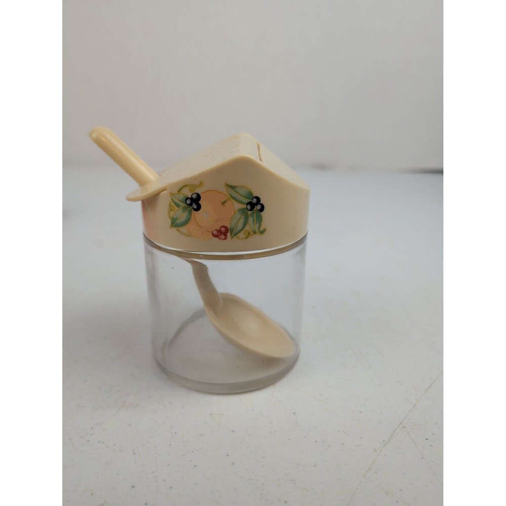 Gemco Corelle Abundance Sugar Jar Flip Top Lid w/ Spoon